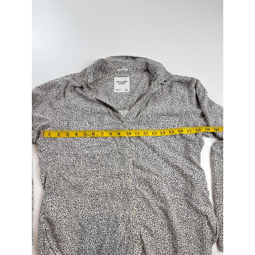 Abercrombie & Fitch Boyfriend Shirt Womens Small Black White Abstract‎ Print S - Picture 3 of 6
